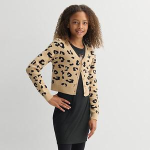 Кардиган с длинным рукавом и платье с коротким рукавом с вышивкой для девочек 7-16 лет Knit Works