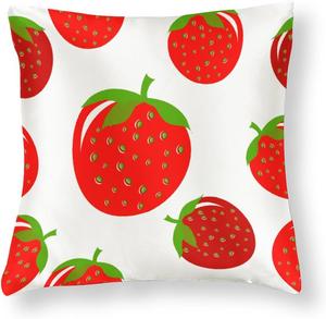 Generic Наволочка декоративная Strawberry Summer Fruit Satin с потайной молнией Pattern-5