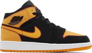 Кроссовки Air Jordan 1 Mid SE GS 'Vivid Orange', черный