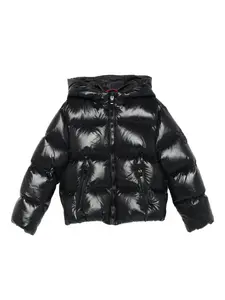 Пуховик с капюшоном Fay Kids, черный