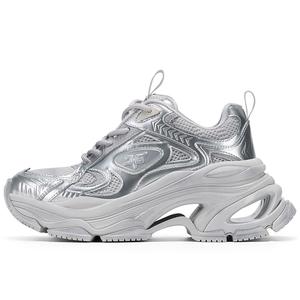 GG CC Массивные кроссовки женские низкие серебристые GG-CC, белые