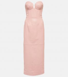 Кожаное платье-бюстье миди Magda Butrym, розовый