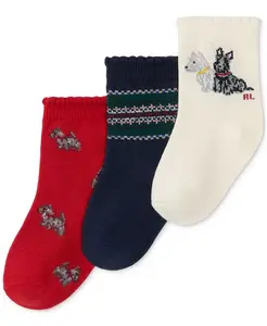 Набор из 3 пар носков с собачкой скотти Polo Ralph Lauren