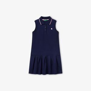 Платье-поло Benetton с вышитым логотипом, синий