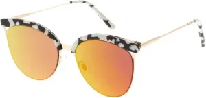 Женские солнцезащитные очки Fashion Culture Higher Ground с зеркальными плоскими линзами и линзами в форме «кошачьего глаза» Unknown, White Marble