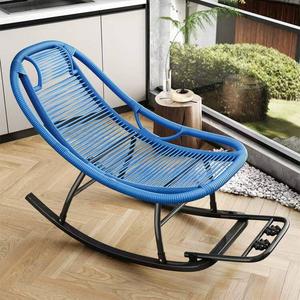 Fantasy Вращающееся кресло-качалка из ротанга, модель 2024, синий