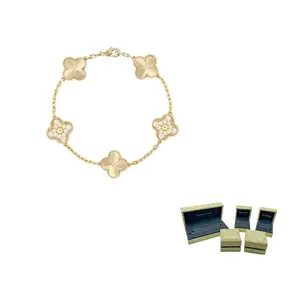 Браслет из 18-каратного золота Alhambra Four Leaf Lucky Series для женщин Van Cleef & Arpels