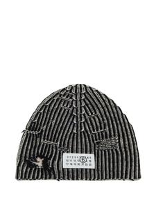 MM6 Maison Margiela Kids шапка бини с логотипом, черный
