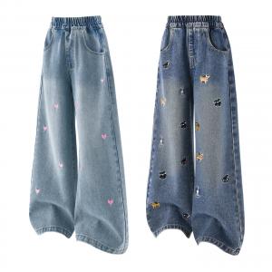 Детские джинсы Disney, Embroidery Wide Leg Pants+Puppy Wide Leg Pants