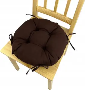 Подушка на стул, круглая подушка на стул, подушка на сиденье, коричневая, 35x8 см, подушка для стульев в помещении и садовой мебели, садовая подушка