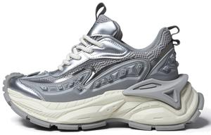 FINEPLAN Амортизирующие устойчивые к истиранию утолщенные кроссовки на платформе унисекс низкие Liquid Silver, цвет Liquid Silver