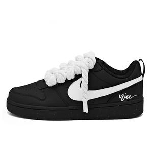 Nike Кроссовки Court Borough Cool Black Trend нескользящие устойчивые к истиранию низкие скейтборд обувь black white детские