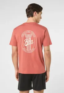 Футболка с графическим принтом «свинина» (pignone) свободного кроя. Fila, Etruscan Red