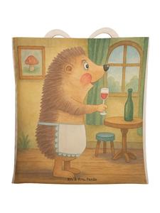 Mr. & Mrs. Panda Сумка через плечо с изображением ежика и надписью "Вино" без слогана, белого цвета