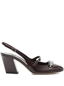 Туфли Belinda с открытой пяткой, украшенные кристаллами, 70 мм JIMMY CHOO, красный