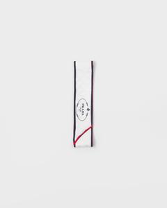 Узкий шарф из жаккардового шелкового твила с принтом Prada, белый