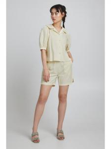 Рубашка с короткими рукавами IHFILIZ, стандартный крой, цвет ванильный заварной крем. ICHI