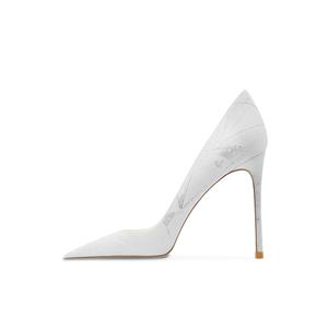 CHUYANG Туфли на высоком каблуке с тонкими белыми бамбуковыми листьями. Женские