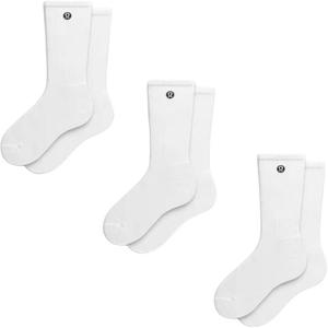 Повседневные носки мид-кальф Unisex 3 пары Lululemon, белый