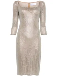 Платье миди с кристаллами Giuseppe Di Morabito, нейтральный