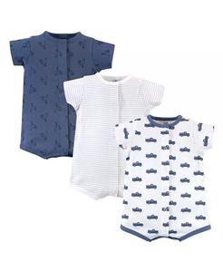 Комбинезон из органического хлопка для маленьких девочек, 3 шт., Цветы Touched By Nature, синий