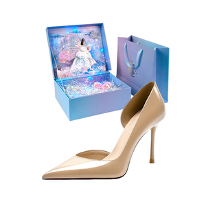 Тонкие каблуки на высоком каблуке для женщин WUGUNIANG, nude[butterfly wing dimension 3d box]
