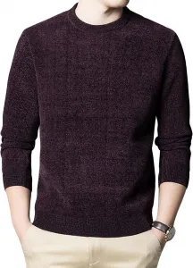 Мужской плюшевый вязаный свитер с флисовой подкладкой