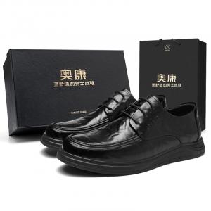 AOKANG Кожаные повседневные туфли мужские низкие черные/коричневые премиум коричневые, цвет Premium Feel-Brown