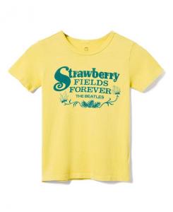Унисекс футболка The Beatles Strawberry Fields - для малышей и детей постарше Junk Food Clothing, желтый