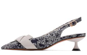 ELLE Женские туфли на высоком каблуке, сине-белые/сине-черные