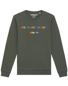 Свитер Watapparel Sweatshirt Spread Love not Hate, хаки