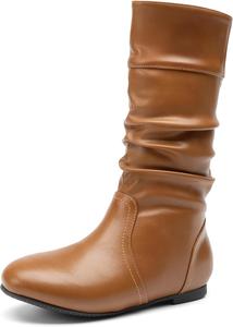 Детские зимние сапоги DREAM PAIRS с искусственным мехом до колена для верховой езды (малыши/дети младшего возраста/дети старшего возраста), Tan-Pu