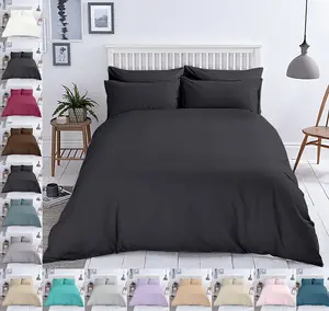 Постельное белье из хлопкового перкаля на молнии, комплект из 2-3 предметов (на выбор), цвет: черный, размер: 155 х 220 см. Mixibaby