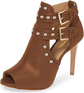 Женские шикарные ботильоны XYD с открытым носком, высокие каблуки, застежка на пряжку, двойные ремешки, вырезы, модная обувь для вечеринок, Brown