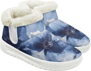 Quxjehoe Женские зимние ботинки для снега, утепленные, для улицы и дома, ботильоны до щиколотки, противоскользящие, для зимних прогулок, белая подошва, размер 6-13,5