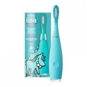 Ультрагигиеничная силиконовая электрическая зубная щетка Issa Kids Sonic для детей 5–12 лет со скребком для языка и мини-гибридной насадкой — True Blue Pony, Foreo