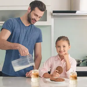 Стаканы для питья объемом 530 мл с трубочкой - 4 шт. Ребристые стаканы для питья Markenlos