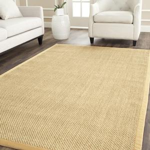 Ковер SAFAVIEH, 336 x 458 см, - коллекция Natural Fiber - большой - Maize & Wheat, Sisal, плетеный дизайн с бордюром (NF443A)