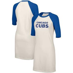 Женское белое платье-футболка chicago cubs nettie raglan с коротким рукавом tri-blend Lusso