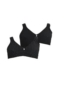 Рельефные бюстгальтеры без косточек, в двойной упаковке sheego, цвет Schwarz+Schwarz Bedruckt  B
