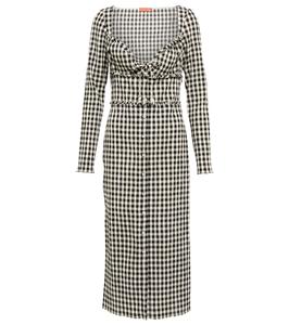 Платье Himalia Gingham из хлопка и шелка Altuzarra, Black Ivory Gingham