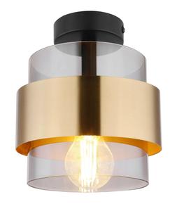 Настольная лампа Globo черный, латунного цвета диаметр/высота: 18/21,5 см