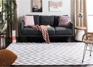 Ковер SAFAVIEH, 183 x 183 см, Dhurries Collection - Purple & Ivory, ручное плоское плетение из шерсти, идеально для помещений с высокой проходимостью в гостиной, спальне (DHU557J)