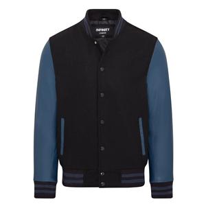 Куртка Infinity Leather Letterman College-Style Wool And Leather Baseball Genoa, черный