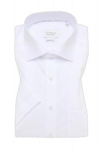 Рубашка деловая, комфортная посадка, короткие рукава, воротник Кент, мужская ETERNA, белый