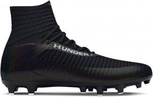 Under Armour мужские Highlight 2 MC Knit футбольные бутсы - стелька High-Rebound SuperFoam, Black-Metallic Steel