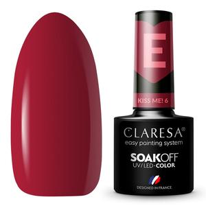 Claresa Kiss Me 6 Hybrid Nail Polish Hybrid Dark Red Puderek