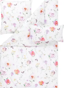 Постельное белье Satin de Luxe DD 135x200 Aluna floral white lilac 1030-985 Estella