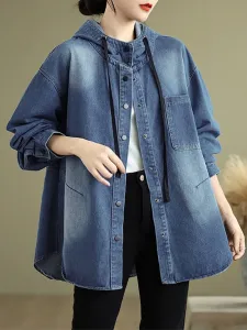 Джинсовая толстовка, рубашка, куртка, женская верхняя одежда Doux Belle, цвет Blue