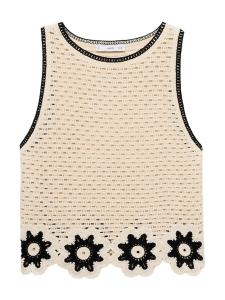 Топ MANGO FLEUR, Ecru